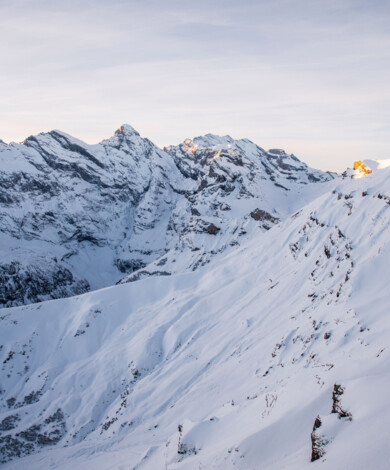 Abendstimmung im Skigebiet Großarl im Salzburger Land 